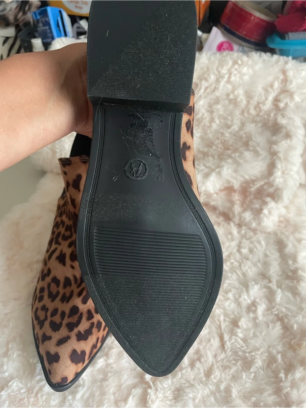 MYLU Leopard Print Booties Faux Suede in SZ 7.5 NWOB